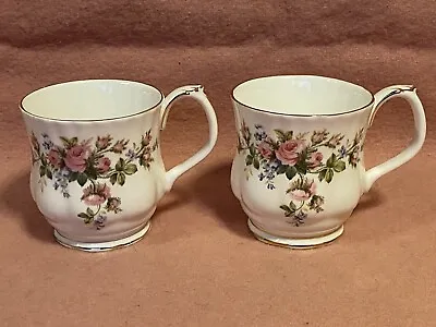 Buy 2 Royal Albert Moss Rose Montrose Mugs / 1st Quality And Mint Condition • 26.99£