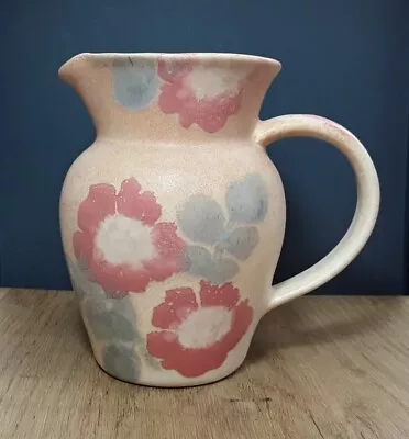 Buy Studio Pottery Conwy Spongeware Peach Floral Jug•15.5cm High•EXCELLENT CONDITION • 4.50£