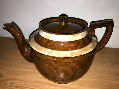 Buy John Sadler Central Burslem England 5.5  Glazed Brown Tea Pot With Lid   • 13.64£