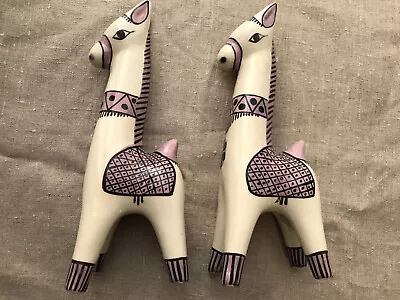 Buy Pair 9.5  Tall Retro Vintage Funky Ceramic Hand-Decorated Llamas. Danish? • 49.99£