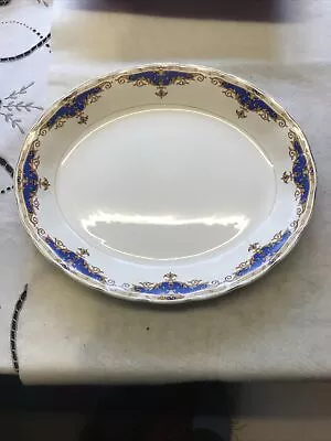 Buy Cream Petal Grindley England Oval Plate Platter Dish Blue Gold • 18.50£