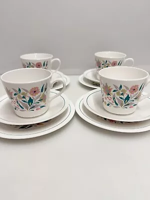 Buy Queen Anne Kismet Tea Set, Vintage, Bone China, Floral, 4 Trios • 30£