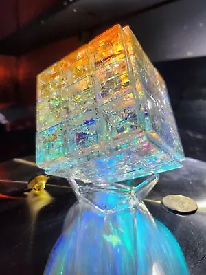 Buy Dichroic Crystal Art Glass Storms Chameleon Crystal Paperweight Chakras Rubiks  • 664.62£