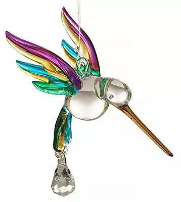Buy Handmade Fantasy Glass Hummingbird Suncatcher Gift Yellow & Pink Tropical • 14.95£