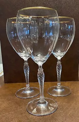 Buy Royal Doulton Set Of 3 DAWN GOLD Crystal Water Goblet 8 3/4”  • 55.71£