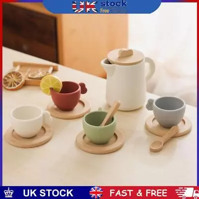 Buy 9pcs/10pcs Pretend Play Tea Set Role Play Wooden Tea Set For Kids (9pcs) • 12.99£