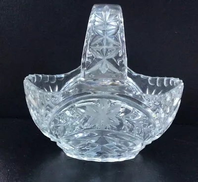 Buy Vintage Bohemian Cut Glass Crystal Small Basket • 5£