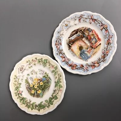 Buy Royal Doulton Brambly Hedge Plates X2 Spring Winter Decorative Afternoon Tea -CP • 9.99£