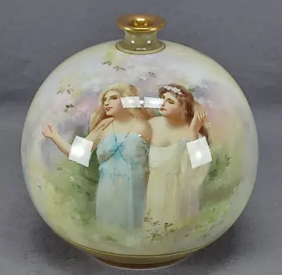 Buy Doulton Lucian Ware Hand Painted Signed HG Theaker Two Ladies C. 1891-1902  • 236.73£