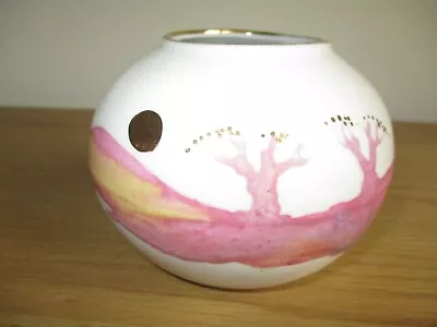 Buy Tuson Ceramics Haverfordwest Wales Studio Art Pottery Vase 22k Gilding Pink Tree • 6.99£