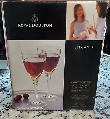 Buy Royal Doulton Elegance 4 Piece Red Wine Glasses 24% Lead Crystal New In Box  • 28.35£