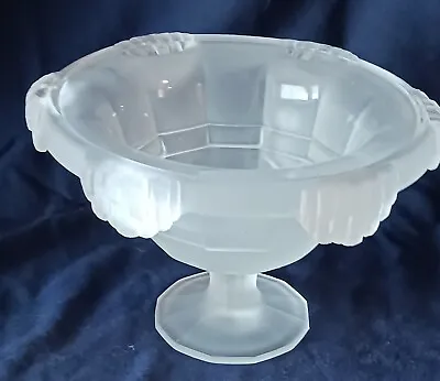Buy Art Deco Satin Frosted Glass Footed Compote 8  Wide 5  Tall • 19.25£