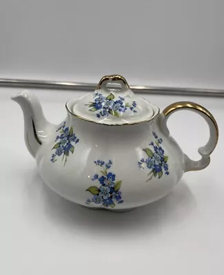 Buy Vintage Genuine Ellgreave Blue White Floral Teapot • 16.95£