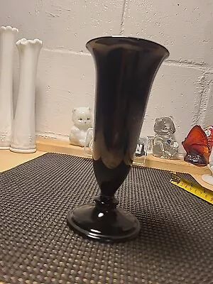 Buy Black Amethyst Glass Bud Vases With  Sterling/Floral Overlay  Flowers 6” Tall • 7.72£