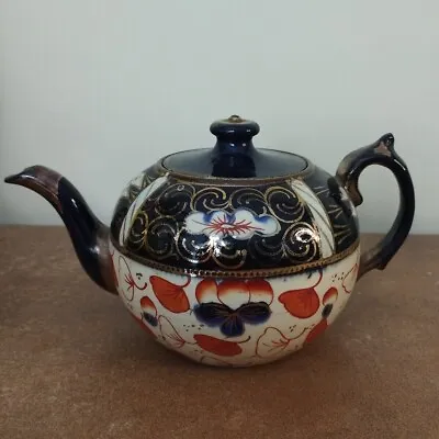 Buy Antique, Gaudy Welsh Teapot Oyster Or English Imari, Approx 1.5 Pints • 14.95£