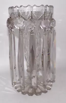 Buy Single Victorian Candle Lustre Heavy Quality Cut Clear Glass With Prism Drops • 65£