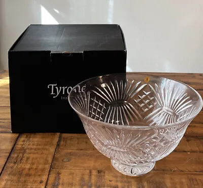 Buy Tyrone Irish Crystal Footed Altmore Salad Bowl Criss Cross Cut Glass NEW • 48.31£