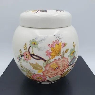 Buy Vintage Sadler Oriental Floral Ginger Jar With Lid In Cream, Pink, Green, Blue • 6.49£