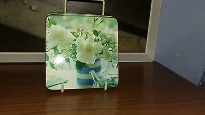 Buy Coasters Set Of 6 Feat. Cornishware Jug + Teapot With Pale Flowers + Linen VGC • 8£
