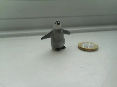 Buy Penguin Chick - Pottery Miniature, Cute Little Penguin -grey, Black & White • 4.60£