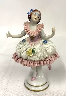 Buy Vintage Volkstedt Dresden Germany Porcelain Lace Ballerina Figurine • 23.63£