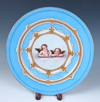Buy Outstanding 19th C. French Porcelain Hand Painted Cabinet Plate Raphael's Angels • 213.67£