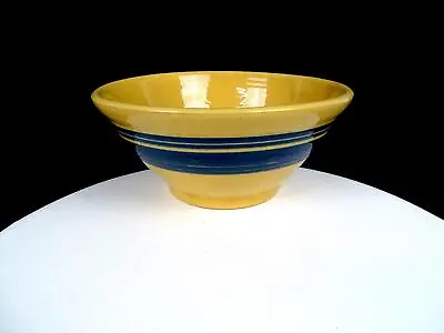 Buy Antique Yellow Ware Blue Band And Rings 9 1/4  Mixing Bowl 1920s • 40.14£