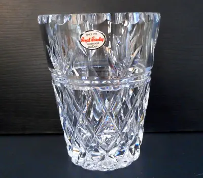 Buy Vintage Royal Brierley Handmade Cut Lead Crystal Flower Vase - 15 Cm (6 ) Tall • 7.99£