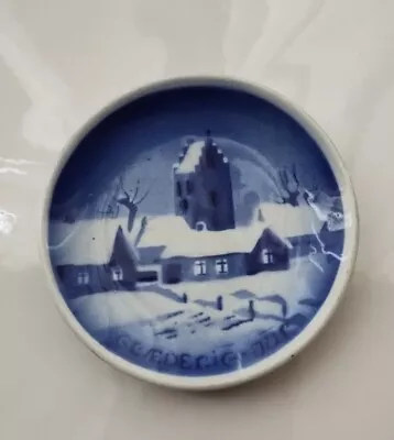 Buy VTG Royal Copenhagen Plate Christmas 8.5 Cm Blue White Denmark Scene Xmas Winter • 9.99£