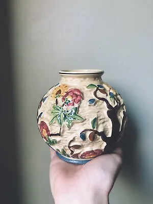 Buy Indian Tree Johnson Bros Vase Hand Painted Art Deco 5” X 5” Vintage Ceramic  • 19.99£