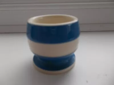Buy Tg Green Cornishware Cloverleaf Blue & White Egg Cup 4cm Tall • 4.99£