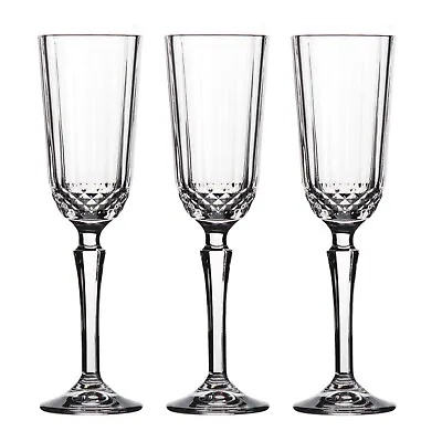 Buy Champagne Flutes Prosecco Glasses Sparkling Wine Glass Set Of 3 120ml Clear • 10.99£