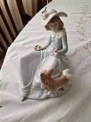 Buy VTG LLADRO  Not To Close 5781 Lady & Dog Figurine WithBirds Exc.cond.no Box • 24.99£