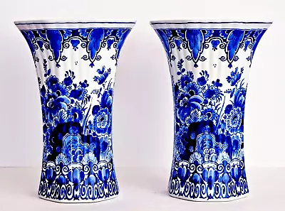 Buy Royal Delft Porceleyne Fles Chalice Vase Excellent - The Original Blue • 173.93£