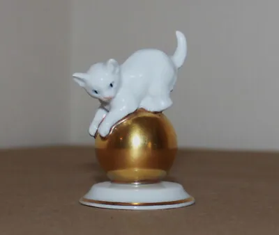 Buy Vintage 1953 Rosenthal Porcelain Figurine Cat Gold Ball #250 Franz Nagy 2.3 Tall • 62.73£