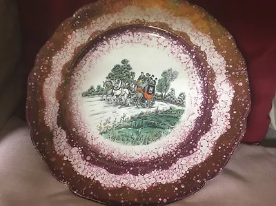 Buy Unusual Grays Pottery Large Lustre Plate With Coach And Horses Decoration • 20£