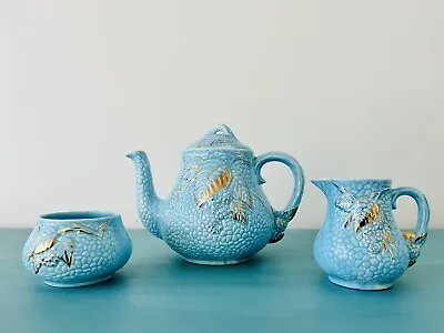 Buy Wade Ceramics Golden Turquoise Bramble - Teapot, Sugar Bowl And Cream / Milk Jug • 30£