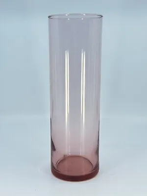 Buy Vintage Libbey Amethyst Pink Glass Vase Tall Cylinder Shape Hand Blown 10 H • 36.64£