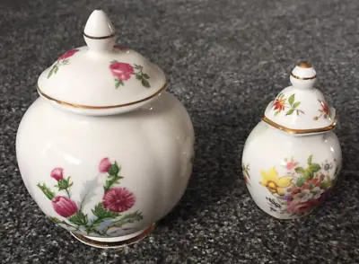 Buy Hammersley Miniature Ginger Jar Flower Design Fine Bone China & Amber Collection • 10£