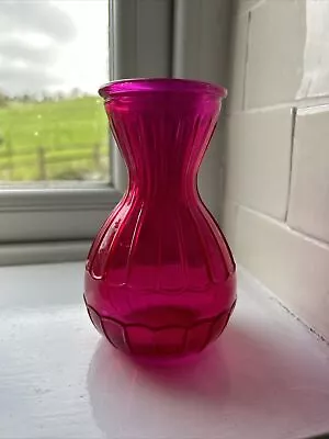 Buy Vintage Pink Ribbed Glass  Hyacinth Bulb Vase • 15£