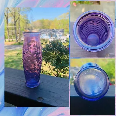 Buy Vintage Glass Purple Violet Coin Dot Vase -- 6 3/4   X  2  • 11.51£