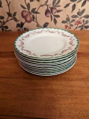 Buy 10-antique John Maddock And Sons Mad58 Green, Pink Florals Salad Plates • 75.72£