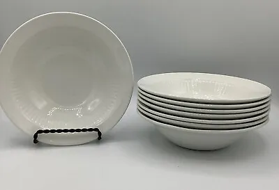 Buy Adams China Empress  White Ironstone England Rimmed Cereal Bowls Set Of 8 • 69.25£