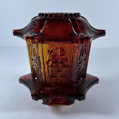 Buy Vintage Oriental Pagoda Fairy Lamp Votive Candle Holder Flash Red Glass 5  Tall • 21.13£