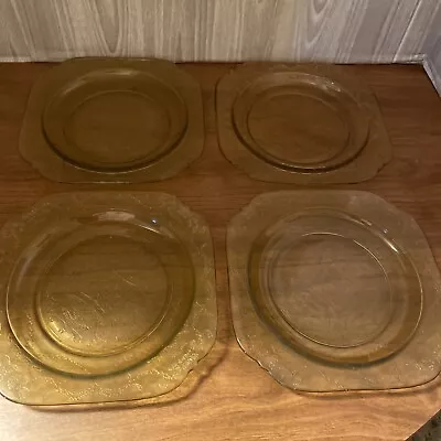 Buy Vtg Lot Of 4 Amber '76 Recollection 7.5 Inch Salad Plates Madrid Pattern • 12.30£