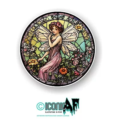 Buy LARGE Art Nouveau Fairy Stained Glass Window Effect Vinyl Sticker Decal AN • 14.99£