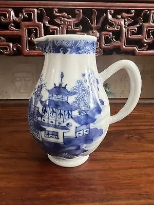 Buy 18th Century Antique Chinese Blue & White Sparrow Beak Milk Jug Qianlong Period • 280£