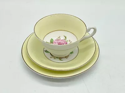 Buy Vintage Tea Trio Cup Saucer Plate Rosina Fine Bone China Made In England Yellow • 22.99£