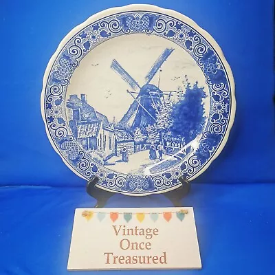 Buy DELFTS BLAUW * Large Blue & White WALL PLATE CHARGER (33cm) * Chemkefa WINDMILL • 22.50£
