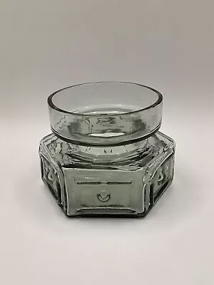 Buy Vintage 1969 Dartington Glass  Midnight Grey Hexagonal Candleholder FT88 • 14£